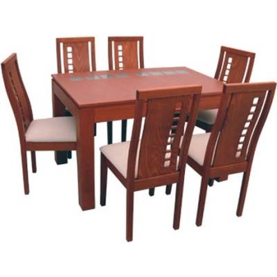 Bogdan Furniture Direct Трапезен комплект Memo. bg модел Santa-1BM, луксозна маса с 6 стола, МДФ, Буков Масив