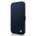 BMW Signature Logo Booktype Leather Case - дизайнерски кожен калъф (естествена кожа), тип портфейл за iPhone 12, iPhone 12 Pro (тъмносин)