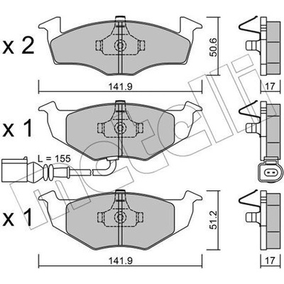 Sada brzdových destiček, kotoučová brzda METELLI 22-0206-3