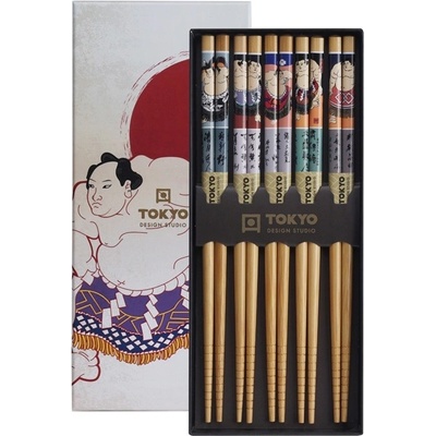 Tokyo Design Studio Čínske paličky set 5 párov Sumo v krabičke