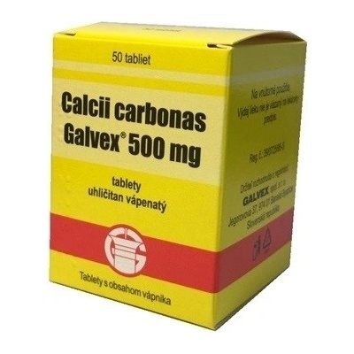 Calcii carbonas Galvex 500 mg 50 tabliet