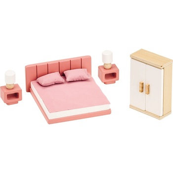 Lelin Комплект мебели за къща за кукли Lelin - Дървена спалня, 9 части (L50265)