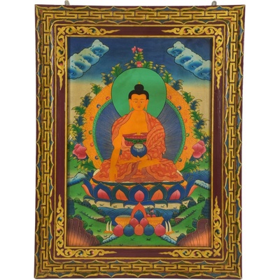 Sanu Babu Buddha Šákjamuni, ručně malovaný obraz, 72x94cm