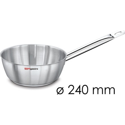 G.Gastro Soté pánev / s rukojetí - Nerezová ocel (saténová, sendvičové dno) - kónický tvar - 2,5 l - 24 cm - Výška: 8 cm - 248x460x150 mm - D9800665