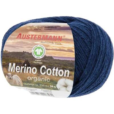 Austermann MERINO COTTON - 55% vlna merino, 45% bavlna - Ručně pletací příze Barva: 22 INDIGO