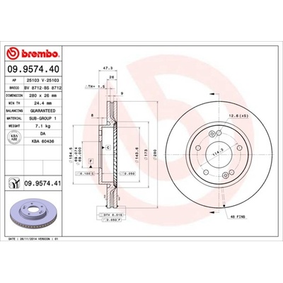 09.9574.41 BREMBO Brzdový kotouč – Zbozi.Blesk.cz