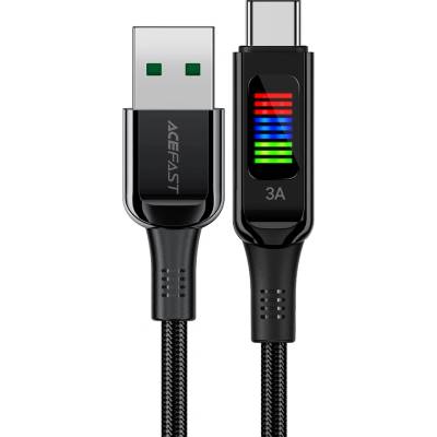 ACEFAST - Кабел за данни (C7-04) - USB към Type-C, бързо зареждане, 3A, оплетен найлон, 25 000 извивки, 1, 2 м - Черен