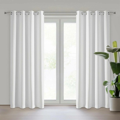 EUROFIRANY ZATEMŇOVACÍ ZÁVĚS NA KROUŽCÍCH ADLEY 135X250 CM BÍLÁ