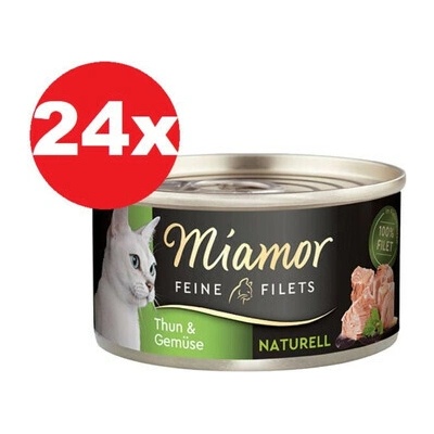 MIAMOR Feine Filets Naturell Tuna&Vegetables 24× Tuniak so zeleninou vo vlastnej šťave 80 g