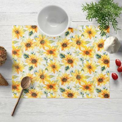 Biante Dekorační prostírání Rongo RGP-509 Akvarelové slunečnice na bílém 30x40 cm