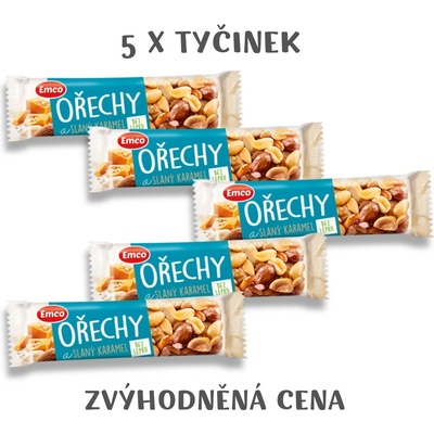 Emco Tyčinka ořechy a slaný karamel 5x35g