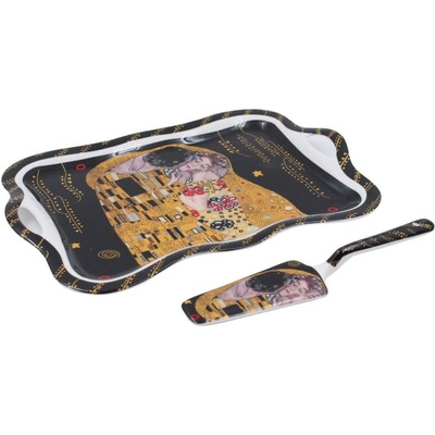Home Elements Tortový tanier s náčiním 35 cm Klimt Bozk tmavý