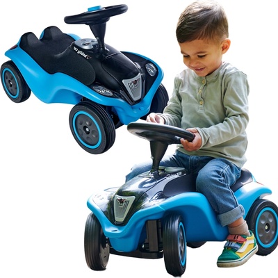 BIG auto Next Bobby Car Blue modro-čierne so zvukom svetlom a špeciálnym nárazníkom s