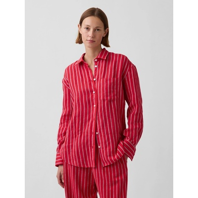 GAP Lněná oversize košile Červená