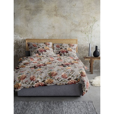 Irisette luxusné flanel obliečky Zobel 8552-11 KVETY šedé 140x200 70x90