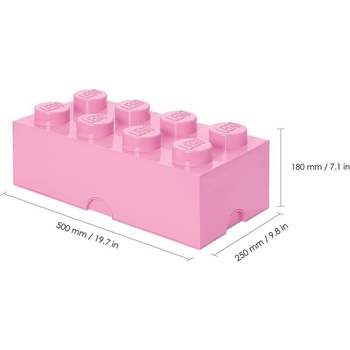 LEGO® úložný box 25 x 50,2 x 18,1 cm světle ružová