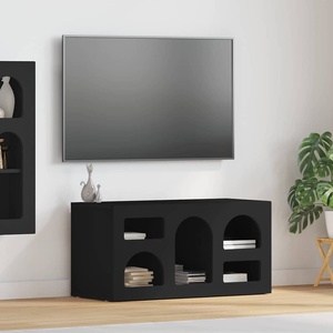 vidaXL ТВ шкаф ELST 80 x 35 x 40 см Черно Инженерна дървесина (891275)