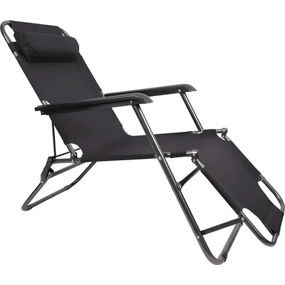 Градински стол разтегателен reged черен