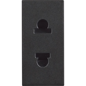 BTicino RG4125 Контакт 2P 16A 127/250V с детска защита, евро-американски стандарт, черен Classia - RG4125 (RG4125)