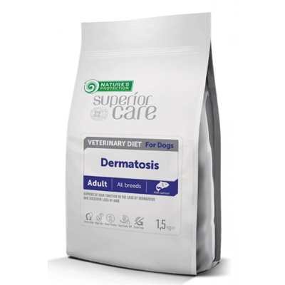 Nature's Protection DOG Dermatosis All Breeds, висококачествена храна за пораснали кучета от всички породи за подпомагане на функцията на кожата при дерматоза и прекомерна загуба на козина, Литва - 1, 5 кг