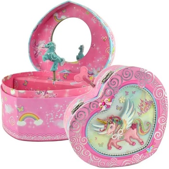 Robetoy Детска музикална кутия за бижута с форма на сърце - Розов еднорог - Robetoy