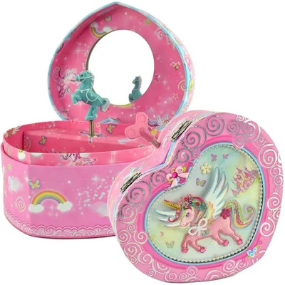 Robetoy Детска музикална кутия за бижута с форма на сърце - Розов еднорог - Robetoy