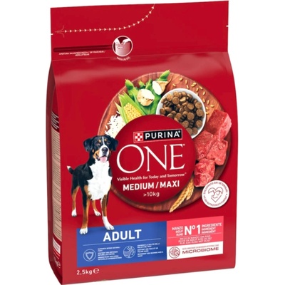Purina ONE adult velká a střední hovězí 2,5 kg