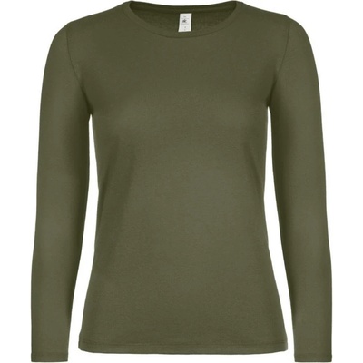 B&C Tričko B&C E150 LSL dámské dlouhý rukáv COT 01006Tu4200 Khaki urban