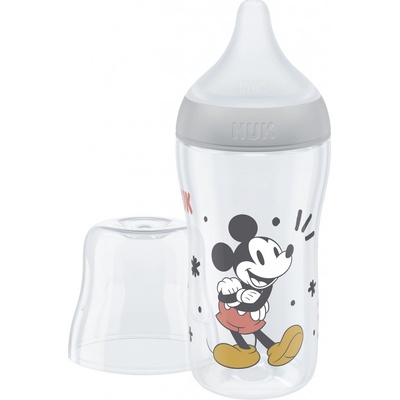 Nuk Perfect Match fľaša Mickey s kontrolou teploty sivá 260 ml