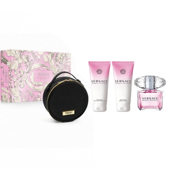 Versace Bright Crystal EDT 90 мл + BL 100 мл + SG 100 мл + Несесер - Подаръчен Комплект за Жени