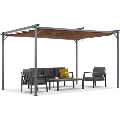 Garden Point terasová pergola La Palma 3x4m Hnědá