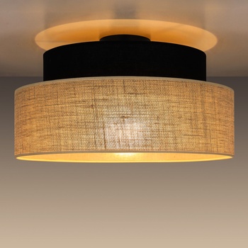 BELIS Плафон BOHO 1xE27/60W/230V Ø 40 см черен/бежов (BE0918)