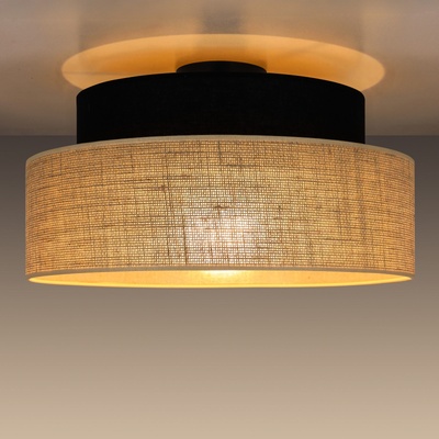 BELIS Плафон BOHO 1xE27/60W/230V Ø 40 см черен/бежов (BE0918)