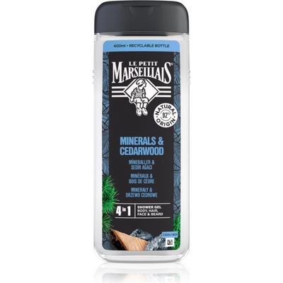 Le Petit Marseillais Minerals & Cedarwood sprchový gel 4 v 1 pro muže 400 ml