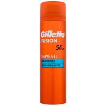 Gillette Fusion Moisturising Shave Gel хидратиращ гел за бръснене с какаово масло 200 ml за мъже