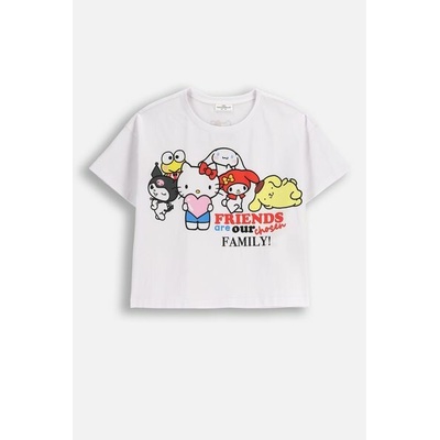 COCCODRILLO Tričko s krátkým rukávem bílá s potiskem vpředu a vzadu licence HELLO KITTY