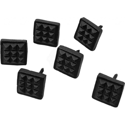 Mystic Colonial Hardware Litinové ozdobné hřeby čtvercové, pyramidový vzor, 25 mm – sada 6 ks