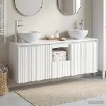 vidaXL Комплект шкафове за баня 3 бр. Бял гланц 129 x 41 x 80 см (3405631)