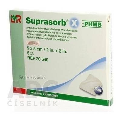 Suprasorb X Krytie na rany + PHMB kompresy hydrobalančné antibakteriálne 5 x 5 cm x 5 ks