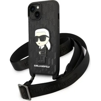 KARL LAGERFELD iPhone 14 Plus 6, 7" black hardcase Monogram Ikonik Patch (KLHCP14MSTKMK)