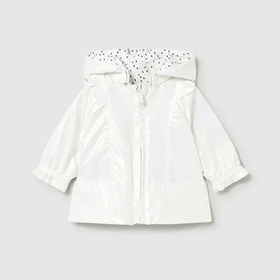 MAYORAL Яке против вятър 2 лица Бяло и бяло с точки за новородено момиче Mayoral