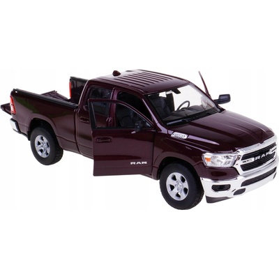 WELLY 2019 DODGE RAM 1500 BORDOVÝ NOVÝ KOVOVÝ MODEL 24104 1:27