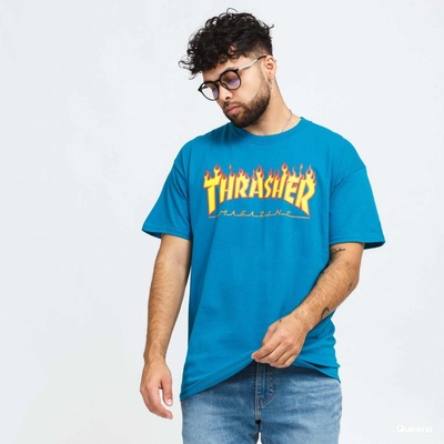 Trasher pánské tričko Flame Logo dark heather