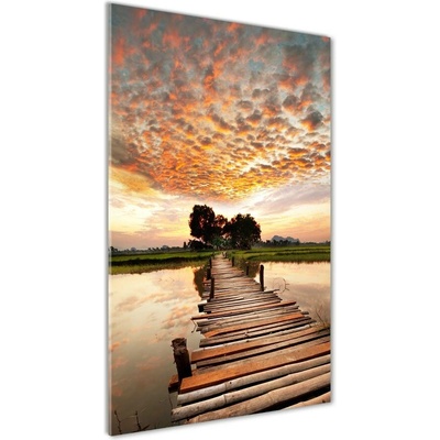 Vertikálny fotoobraz na skle Drevený most 50x100 cm
