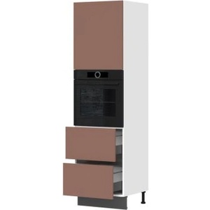  Висок шкаф за вградена фурна с металически чекмеджета Intempo K21-60-RF/6