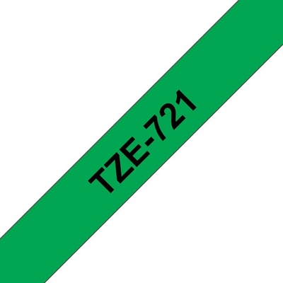 Brother TZe-721 zelená / černá 9 mm