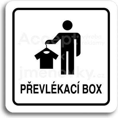 ACCEPT Piktogram převlékací box III - bílá tabulka - černý tisk