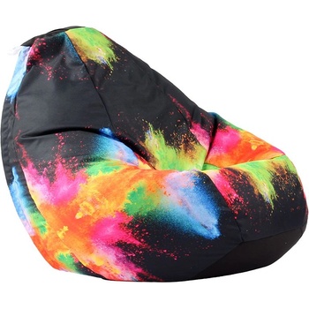 Image 1 of PUFRELAX Пуф, круша, 520л. , Nirvana Gigant - Colour Festival, Водоустойчив, Перящ се калъф, Пълнеж от Полистиролни перли, принт, 8297 (PUF-G-NGG-TEXP-FES)