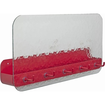 Hübsch Червена метална стенна закачалка с рафт Shack - Hübsch (021604)