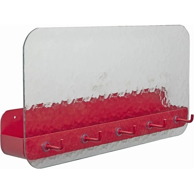 Hübsch Червена метална стенна закачалка с рафт Shack - Hübsch (021604)